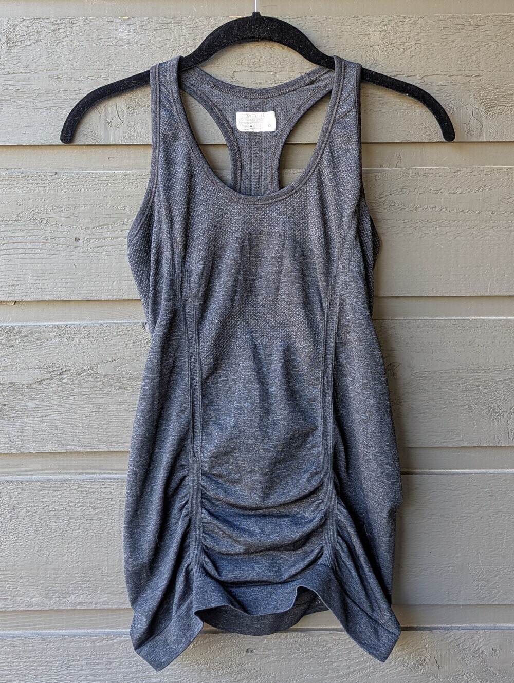 Athleta Charcoal Gray Ruched Racerback Tank Size XS